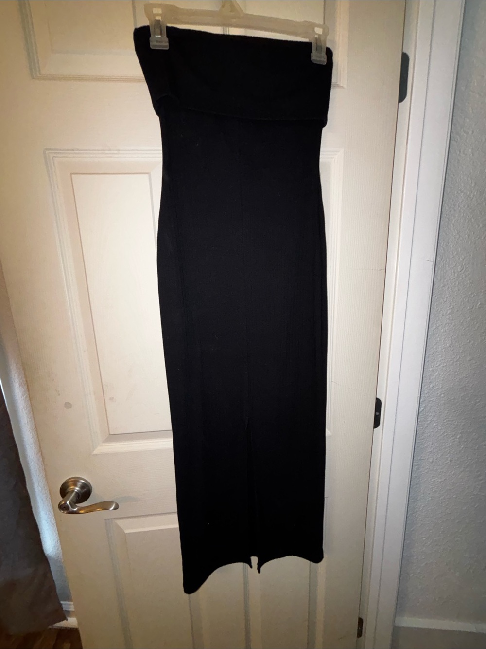 wild fable Black Strapless Fold-Over Maxi Dress
